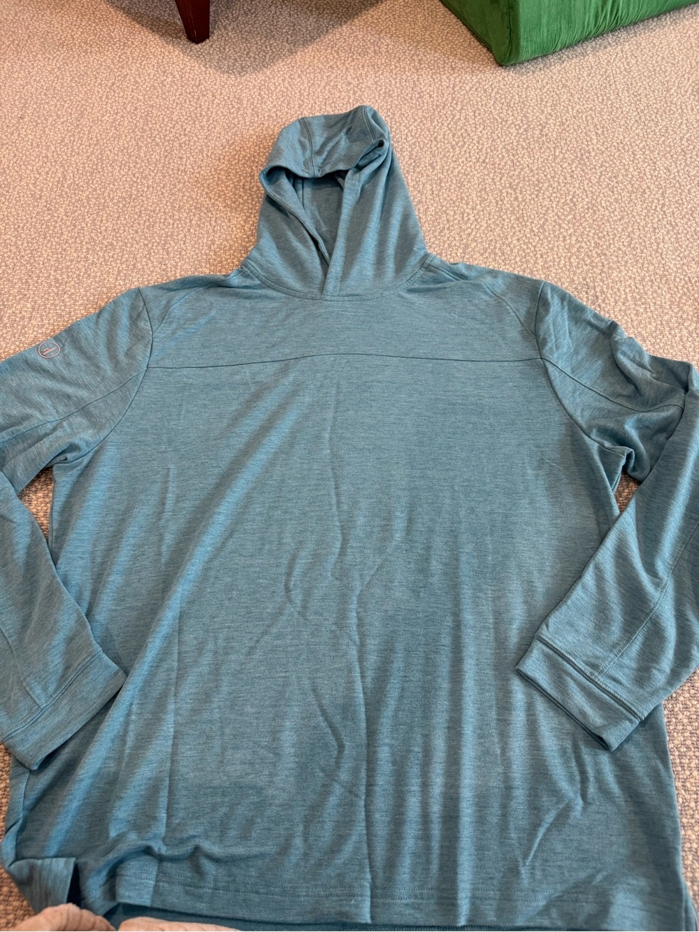 johnnie-O Teal medium weighted Hooded Long-Sleeve Shirt